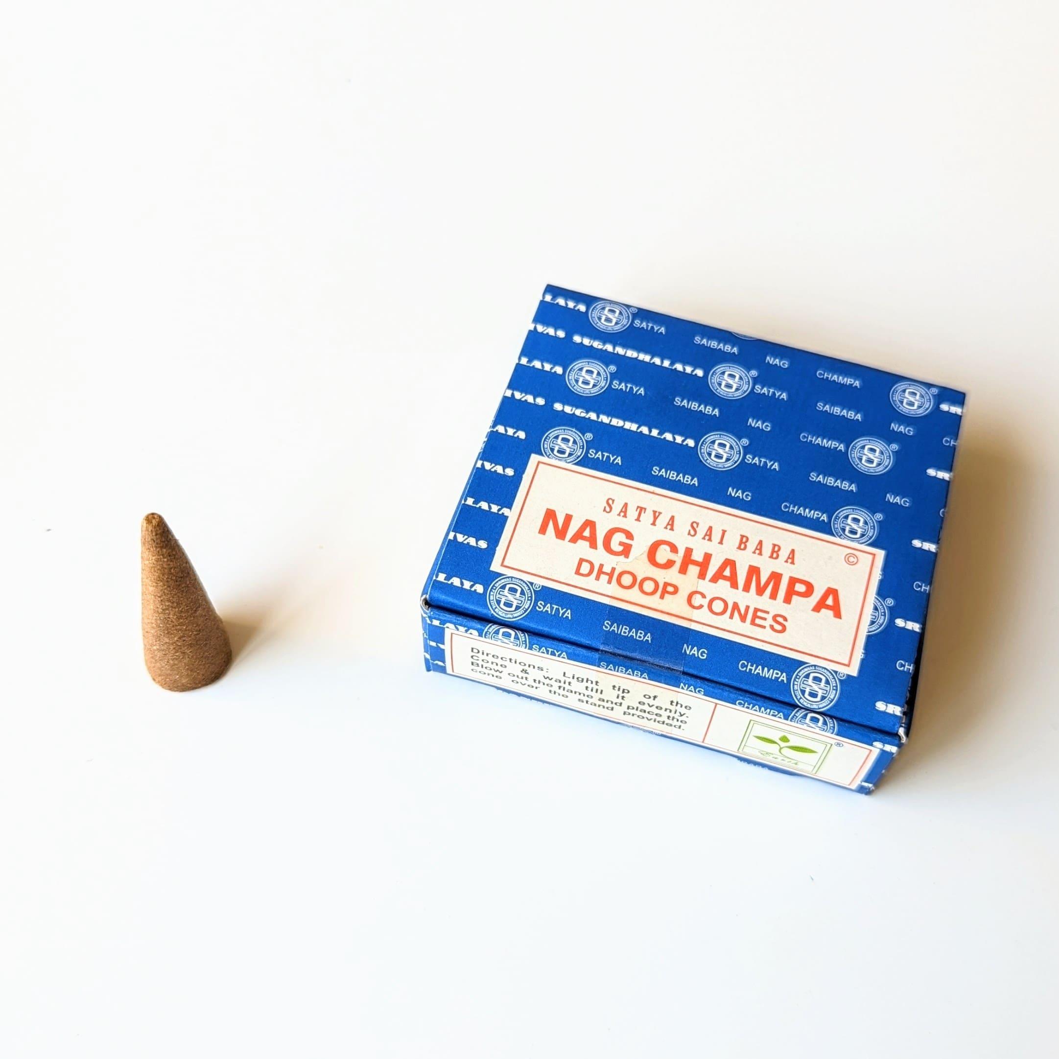Nag Champa Incense - Satya | Box of 12 cones with support included-0